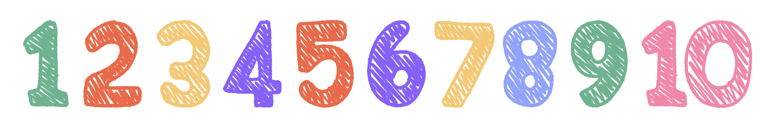 numbers 1 through 10